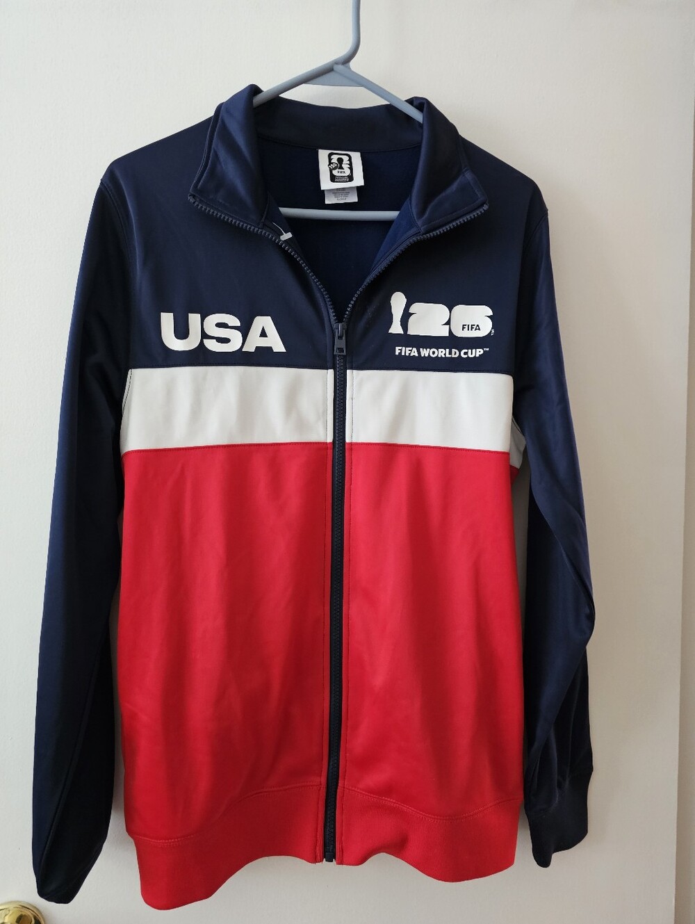USA FIFA World Cup Stripe Track Jacket - Navy/White/Red Small